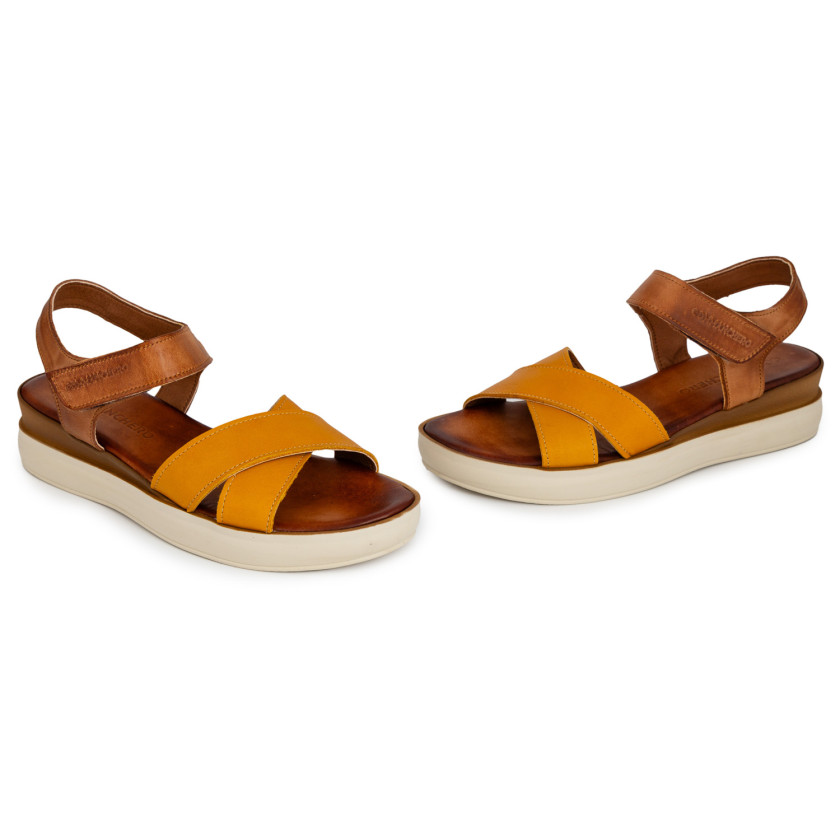 Φωτογραφία ζευγάρι COMMANCHERO 51127-721 ΤΑΜΠΑ-ΚΙΤΡΙΝΟ ΔΕΡΜΑ