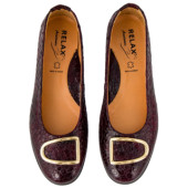 Μικρή φωτογραφία σόλας RELAX 1638-92 ΜΠΟΡΝΤΩ ΔΕΡΜΑ-ΛΟΥΣΤΡΙΝΙ