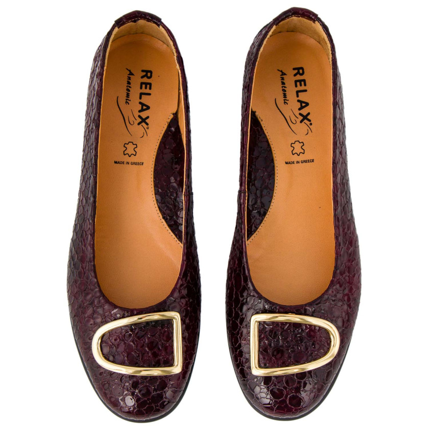 Φωτογραφία σόλας RELAX 1638-92 ΜΠΟΡΝΤΩ ΔΕΡΜΑ-ΛΟΥΣΤΡΙΝΙ