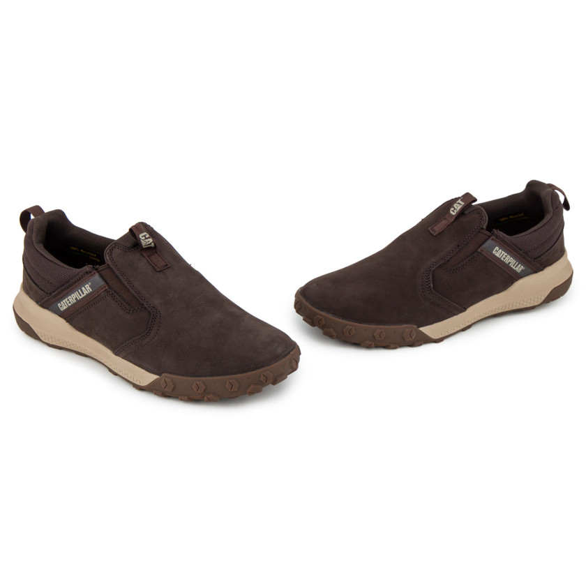 Φωτογραφία ζευγάρι CATERPILLAR HEX READY SLIP ON-P726107 ΚΑΦΕ ΔΕΡΜΑ-NUBUK