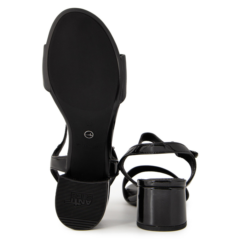 Φωτογραφία σόλας TAMARIS 28249-42-018 ΜΑΥΡΟ-ΛΟΥΣΤΡΙΝΙ ΔΕΡΜΑ- ECO