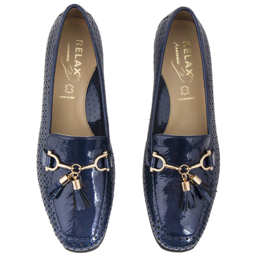 Φωτογραφία σόλας RELAX 2771-03 ΜΠΛΕ ΔΕΡΜΑ-ΛΟΥΣΤΡΙΝΙ