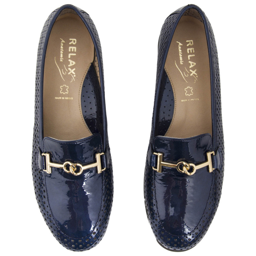 Φωτογραφία σόλας RELAX 1733-03 ΜΠΛΕ ΔΕΡΜΑ-ΛΟΥΣΤΡΙΝΙ