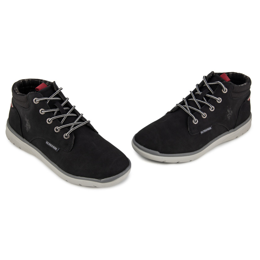 Φωτογραφία ζευγάρι U.S.POLO YGOR13-BLK ΜΑΥΡΟ ΔΕΡΜΑ-ECO