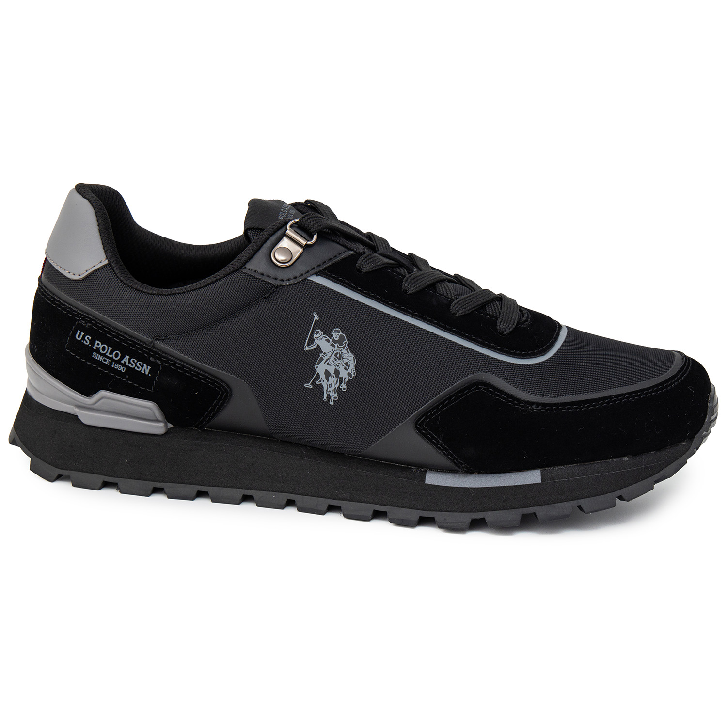  U.S.POLO ARON009 ΜΑΥΡΟ ECO-ΔΕΡΜΑ