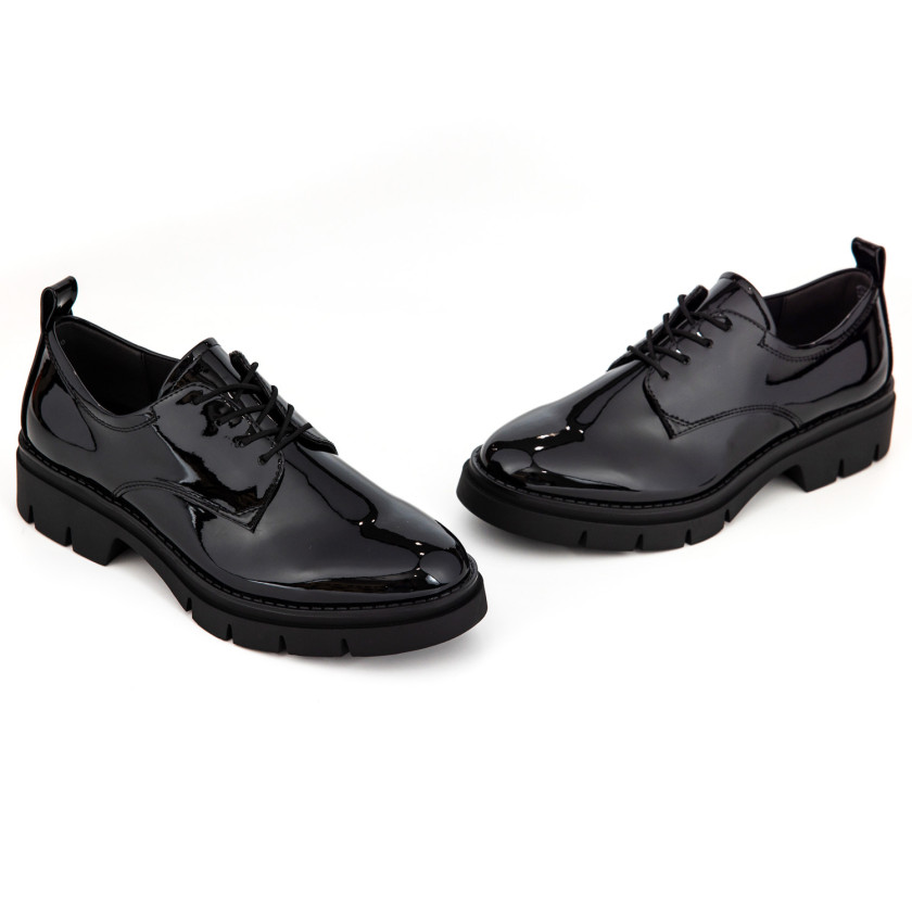 Φωτογραφία ζευγάρι TAMARIS 23302-41 ΜΑΥΡΟ ECO-LEATHER-ΛΟΥΣΤΡΙΝΙ