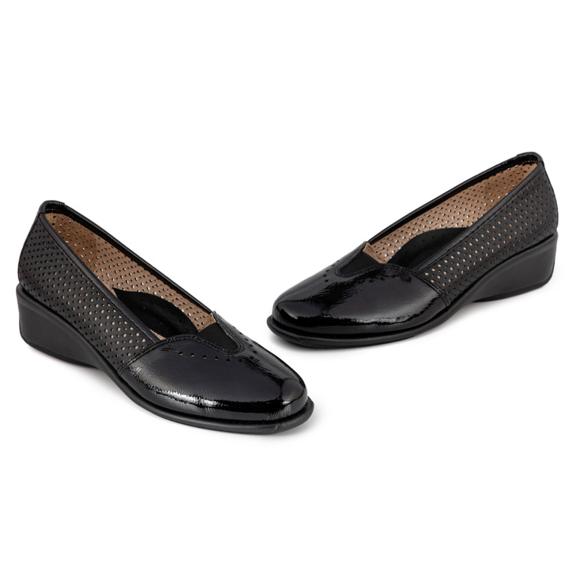 Φωτογραφία ζευγάρι RELAX  4238-31_BLACK Μαύρο δέρμα-λουστρίνι