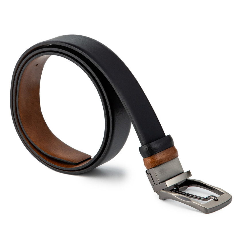 Προεπιλεγμένη φωτογραφία A and B BELT  1/22-300 Μαύρο δέρμα-ταμπά δέρμα
